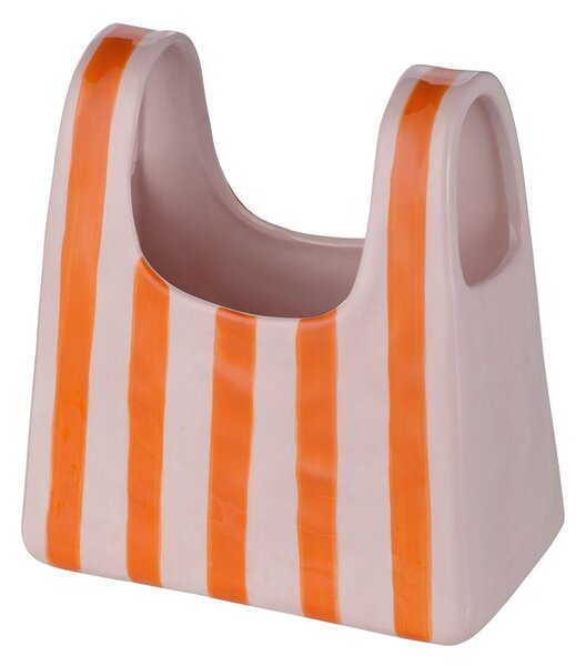 SHOPPING BAG kerámia váza 22 cm, csíkos
