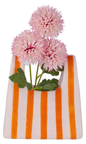 SHOPPING BAG kerámia váza 22 cm, csíkos