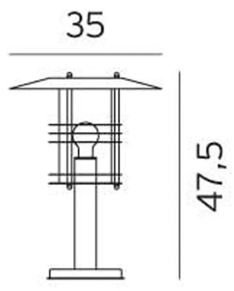 Stockholm Kültéri Bedlampe H47,5 Fekete - Norlys