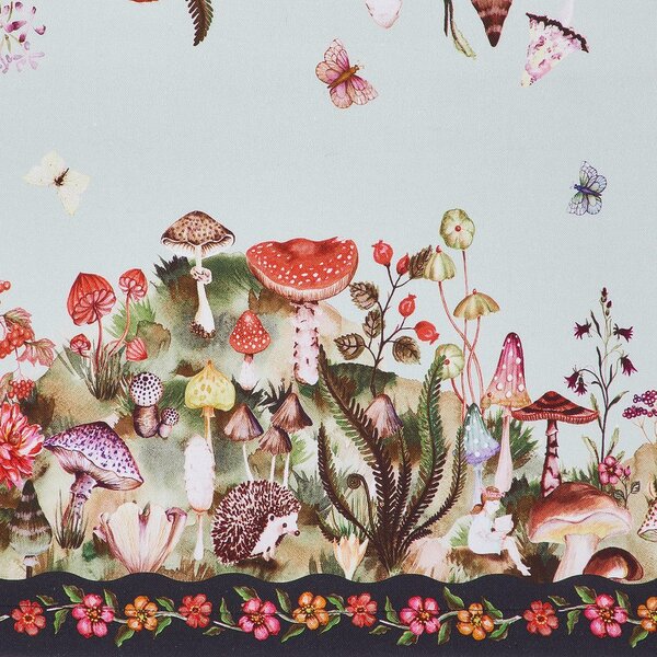 FUNGHI & FLOWERS pamut asztalterítő 300x160cm