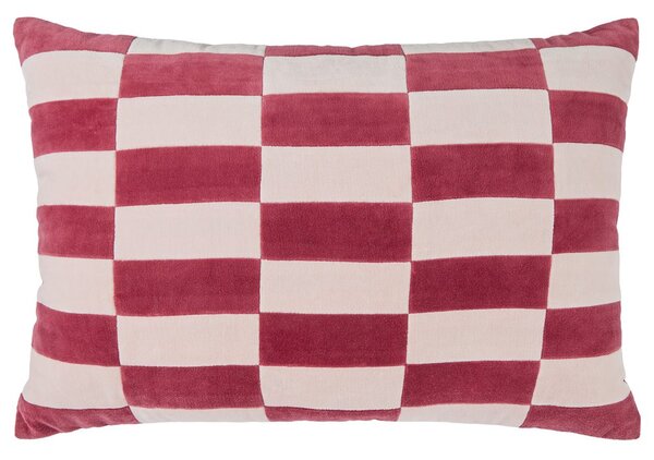 CHECKER VELVET párna 40x60cm , piros