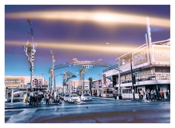 Kép egy utcáról Las Vegasban (üvegen) (70x50 cm)
