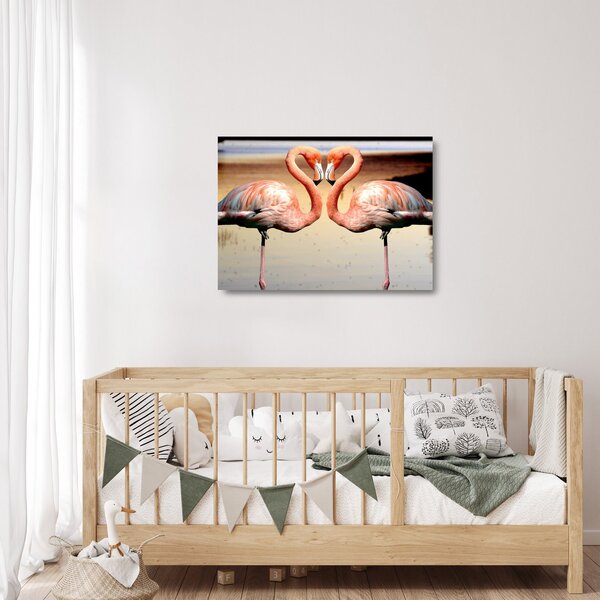 Kép - két flamingó (üvegen) (70x50 cm)