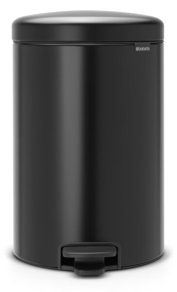 Matt fekete acél pedálos szemetes 20 l NewIcon – Brabantia