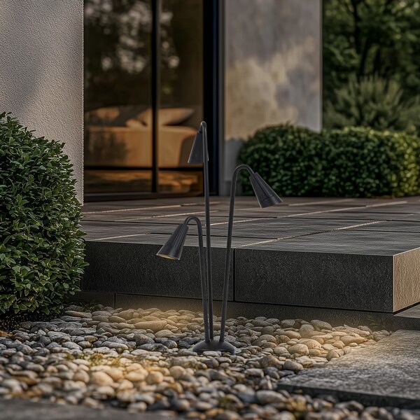 Kültéri Lámpa Lindby, Sorvete, dimmable, Fekete, Terasz, Alumínium, Modern