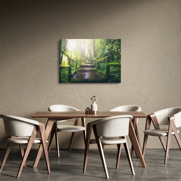 Kép - falépcsők az erdőben (üvegen) (70x50 cm)
