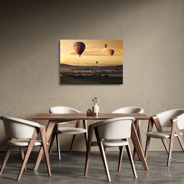 Kép - repülő léggömbök (üvegen) (70x50 cm)