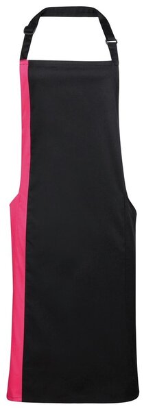 Premier Workwear Kétszínű kantáros szakácskötény - Fekete / sötétszürke