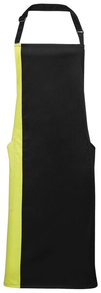 Premier Workwear Kétszínű kantáros szakácskötény - Fekete / sötétszürke