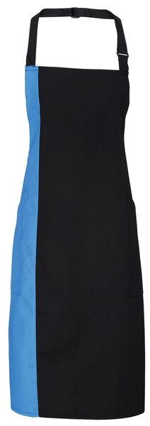 Premier Workwear Kétszínű kantáros szakácskötény - Fekete / sötétszürke