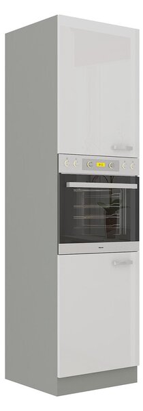 Magas szekrény a sütőhöz 60 DP-210 2F Multi (szürke + fényes fehér)