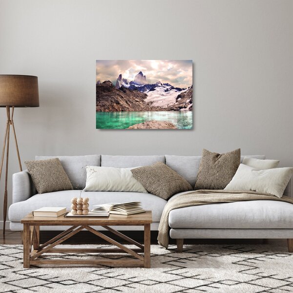 Hegyi tó képe (üvegen) (70x50 cm)