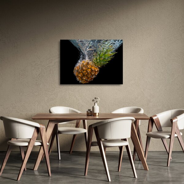 Ananász a vízben képe (üvegen) (70x50 cm)