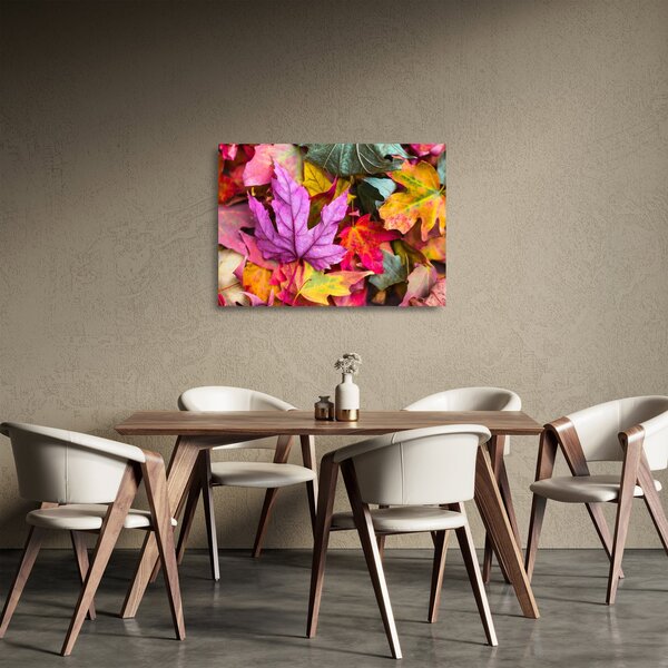 Kép - őszi levelek (üvegen) (70x50 cm)