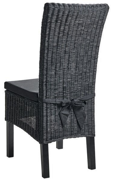 Étkezőszék kétdarabos szettben ANDES Rattan Fekete