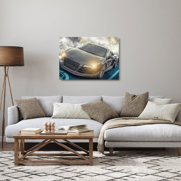 Audi autó képe - szürke (üvegen) (70x50 cm)