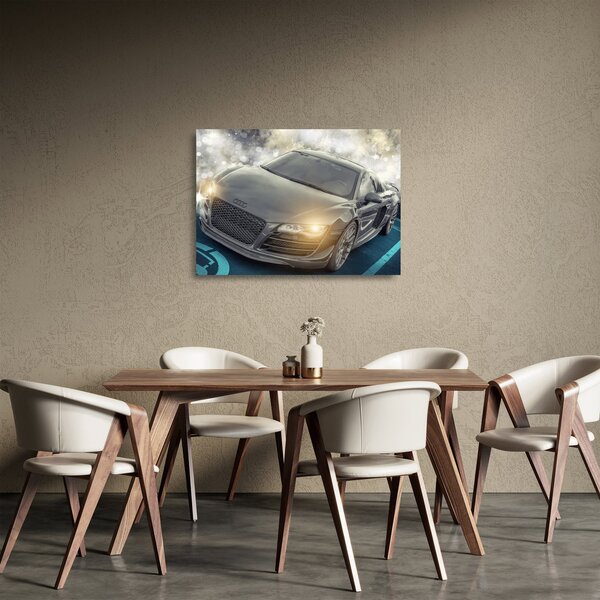Audi autó képe - szürke (üvegen) (70x50 cm)