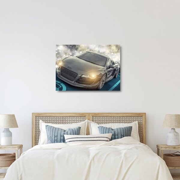 Audi autó képe - szürke (üvegen) (70x50 cm)
