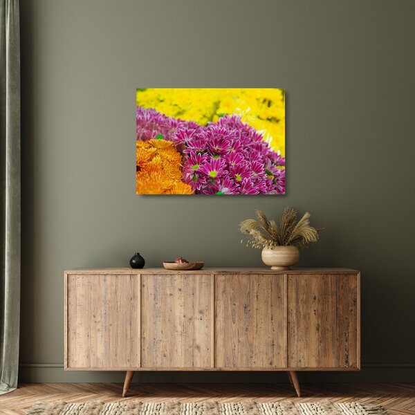 Rózsaszín virág képe (üvegen) (70x50 cm)
