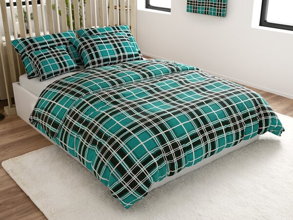 Flanel ágyneműhuzat KOCKA zöld Ágyneműhuzat mérete: 70 x 90 cm | 140 x 200 cm