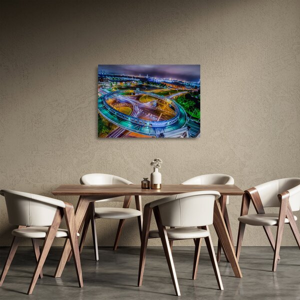 Kép - éjszakai panoráma (üvegen) (70x50 cm)