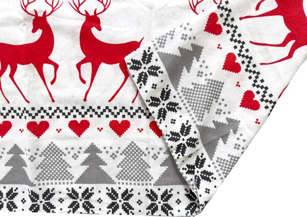 Flanel ágynemű DEER DREAMS fehér Ágyneműhuzat mérete: 2 db 70 x 90 cm | 200 x 220 cm