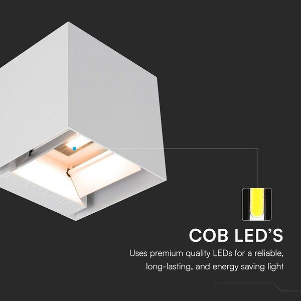 V-TAC 9W COB LED szolár fali fehér lámpa, szenzorral, CCT - SKU 24063