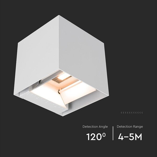 V-TAC 9W COB LED szolár fali fehér lámpa, szenzorral, CCT - SKU 24063