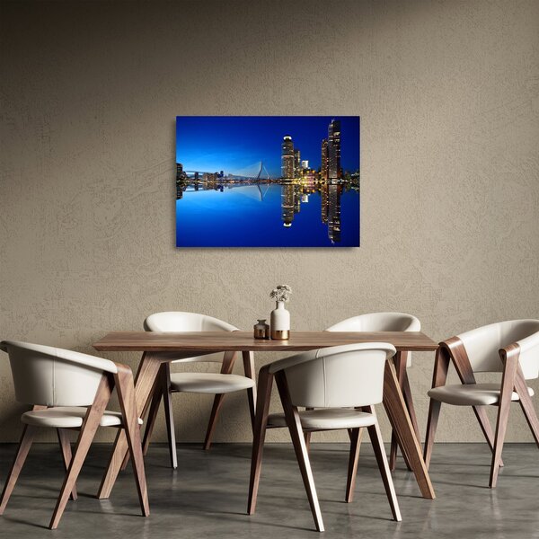 Kép - éjszaka Rotterdam (üvegen) (70x50 cm)