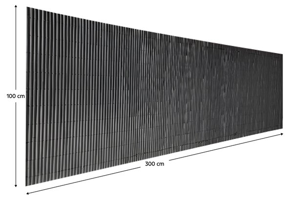 KONDELA Kerti térelválasztó, fekete, 300x100 cm, ABEO