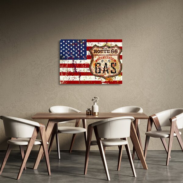 Kép - Vintage zászló (üvegen) (70x50 cm)