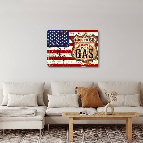 Kép - Vintage zászló (üvegen) (70x50 cm)