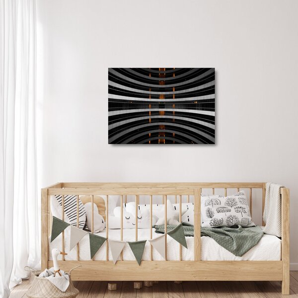 Absztrakt kép - épület (üvegen) (70x50 cm)