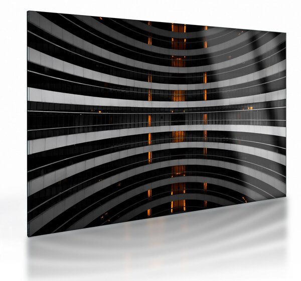 Absztrakt kép - épület (üvegen) (70x50 cm)