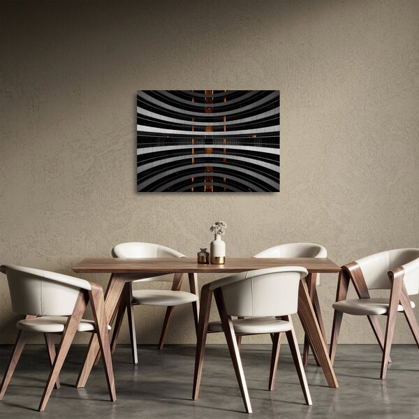 Absztrakt kép - épület (üvegen) (70x50 cm)