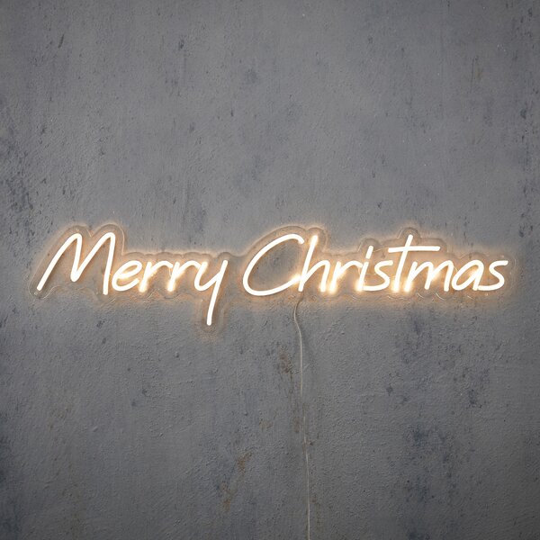 Karácsonyi neon fali lámpa fehér - Merry Christmas