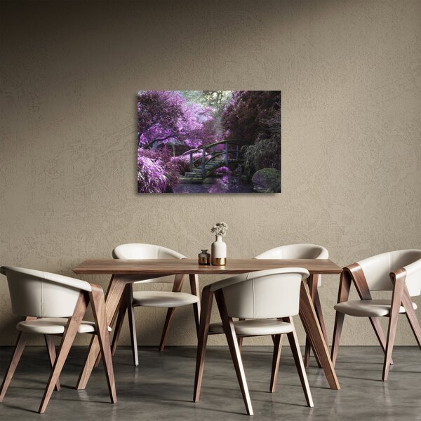 Kép - lila fák (üvegen) (70x50 cm)
