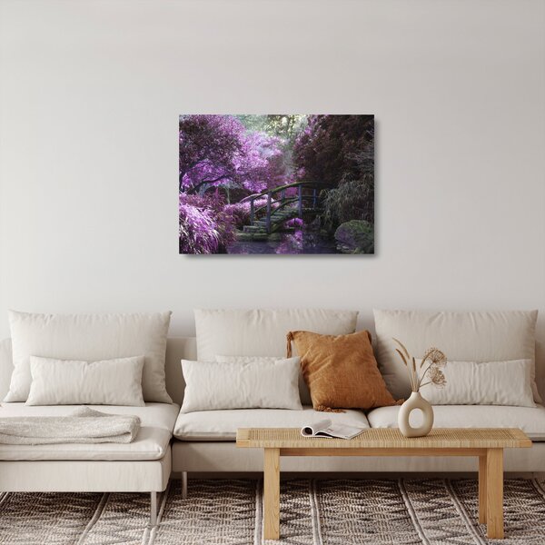Kép - lila fák (üvegen) (70x50 cm)
