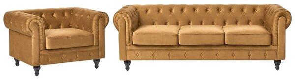 Ülőgarnitúra 4 személyes CHESTERFIELD Bársony Arany