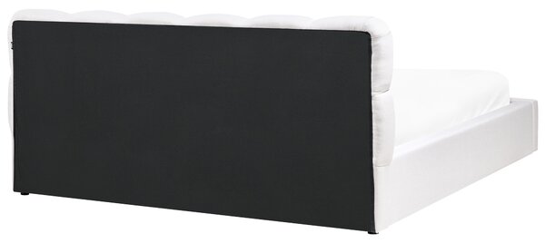 Ágyneműtartós ágy BASTON Törtfehér 180 x 200 cm