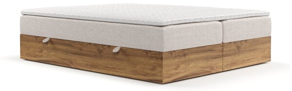 Bézs-natúr színű ágyneműtartós boxspring ágy 160x200 cm Faro – Maison de Rêve
