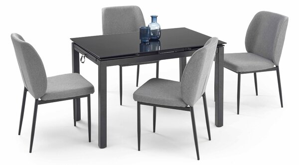 Széthúzható étkezőasztal 110-170 cm Jacklyn (fekete + sötétszürke) (4 és 6 fő részére). 1049412