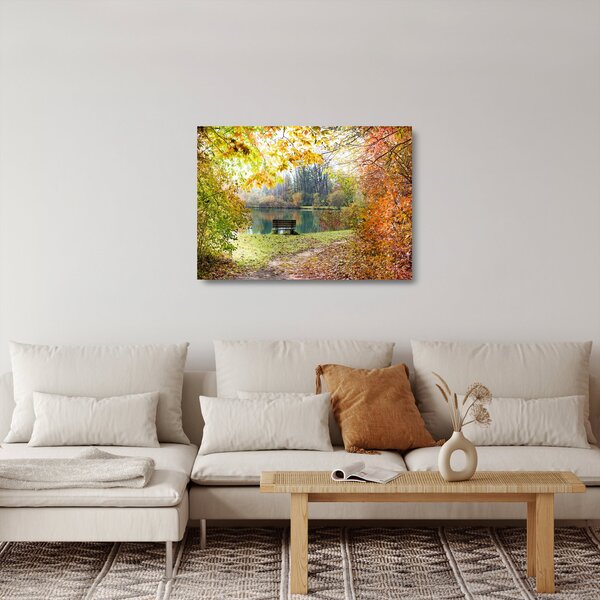 Egy tó képe (üvegen) (70x50 cm)