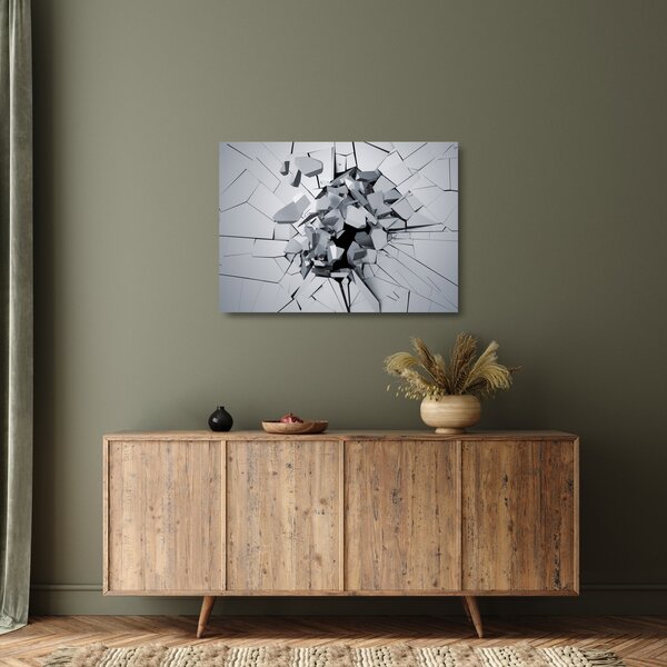 3D absztrakciós kép (üvegen) (70x50 cm)