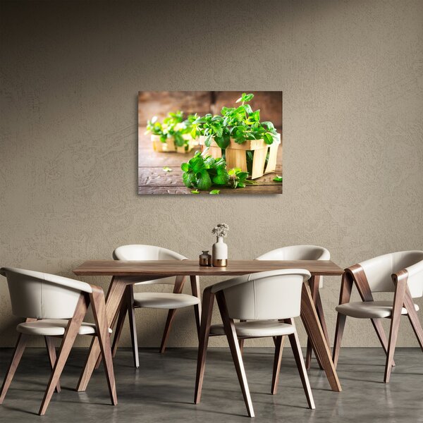 Friss menta képe (üvegen) (70x50 cm)