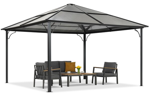 Modern kerti pavilon Santiago 4x4m Garden Point antracyt