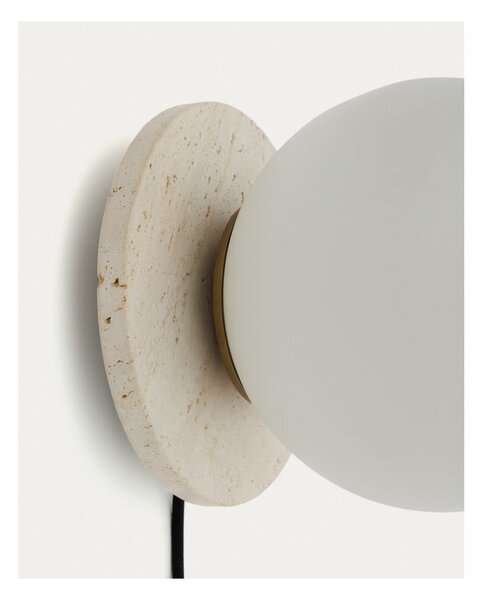Fehér-krémszínű márvány fali lámpa ø 20 cm Malachi – Kave Home