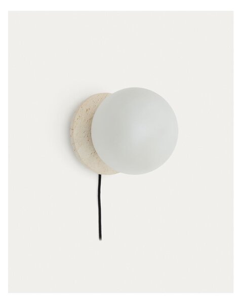 Fehér-krémszínű márvány fali lámpa ø 20 cm Malachi – Kave Home