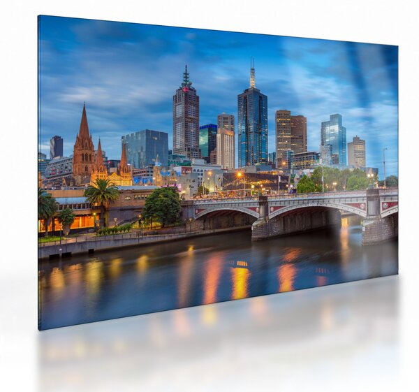 Melbourne város képe (üvegen) (70x50 cm)