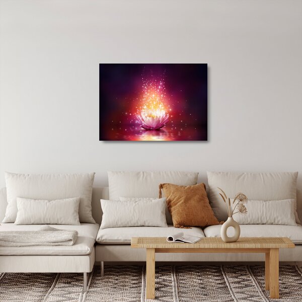Lótuszvirág képe (üvegen) (70x50 cm)